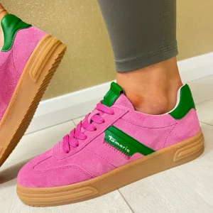 Tamaris Rose Suede Leather Combination Trainer 23788-42-5A1