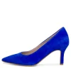 Tamaris Royal Blue Suede Leather Dressy Heeled Shoe 22434-20 187