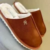 Tommy Hilfiger Ladies Cognac Brown Elevated Mule Home Slipper 08396