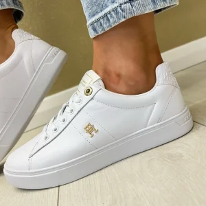 Tommy Hilfiger White Leather Elevated Essential Monogram Trainer 07999