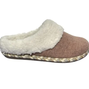 Toni Pons Ladies Nude Fleece Mule Slippers DELI-BF