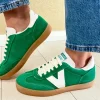 Victoria Ladies Green Suede Leather Gum Sole Trainer 1126212