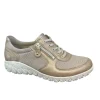 Waldläufer Ladies Light Gold Leather Lightweight Laced/Zip Trainer H89001