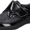 Waldläufer Ladies Navy Patent Leather Velcro Stretch-Fit Shoe HENNI 496H31