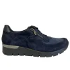 Waldläufer Ladies Navy Suede Leather Laced/Zip Shoe RAMONA 626K02