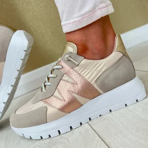 Wonders Beige/Sand/Copper Bungee Lace Slip-On Trainer A-2464