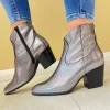 Wonders Ladies Lead Soft Leather Block Heel Ankle Boot I-8912