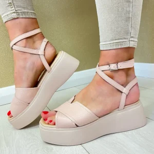 Wonders Ladies Nude Leather Sandal A-3712