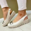 Wonders Ladies Off White Snake Print Patent Chain Sandal C-33331