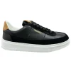 Wonders Mens Black/White/Tan Soft Leather Trainer CB-3923