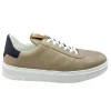 Wonders Mens Taupe/White/Navy Soft Leather Trainer CB-3920