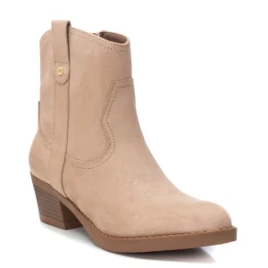 XTI Ladies Beige Faux Suede Block Heel Cowboy Boot 142039
