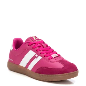 XTI Ladies Fuchsia Combination Laced Trainer 143485