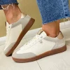 XTI Ladies Gold Combination Gum Sole Trainer 143610