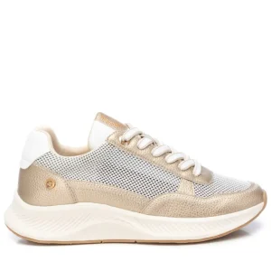XTI Ladies Gold Combination Laced Trainer 143784