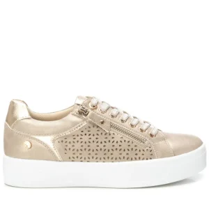 XTI Ladies Gold Combination Laced/Zip Trainer 143624