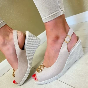 Zanni & Co Blush Wedge Peep Toe Sandal DUYTRINK ONE