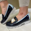 Zanni & Co Whipped Cobalt Patent Buckle Court Shoe YEN ONE