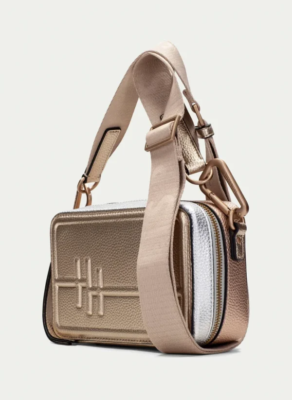Hispanitas Copper/Silver Combination Cross Body Handbag BV253979