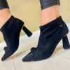 Kate Appleby Ladies Black Knot Faux Suede Heeled Ankle Boot BINGHAM