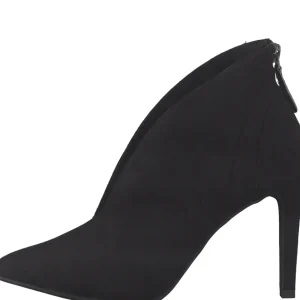 Marco Tozzi Black Faux Suede V-Cut Zipped Heel Shoe Boot 25019-29 001