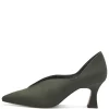 Marco Tozzi Forest Green Faux Suede Low Cut Heel Shoe 22404-41 781