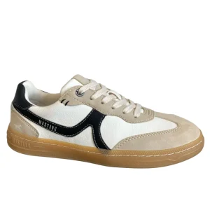 Mustang Ladies White/Black/Beige Gum Sole Trainer 1511-303-19