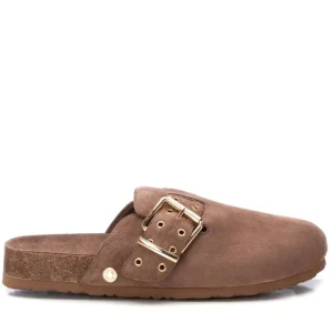 Refresh Ladies Taupe Faux Suede Backless Slide 172538