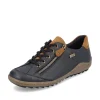 Remonte Ladies Navy Combination Laced/Zip Trainer R1402-16