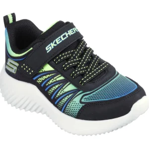 Skechers Kids Black/Blue/Lime Velcro Trainer ZATIC 403737L/BBLM