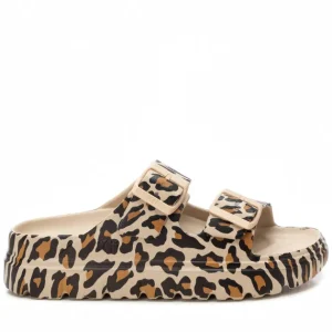XTI Ladies Leopard Print Buckles Mule Sandal 142550